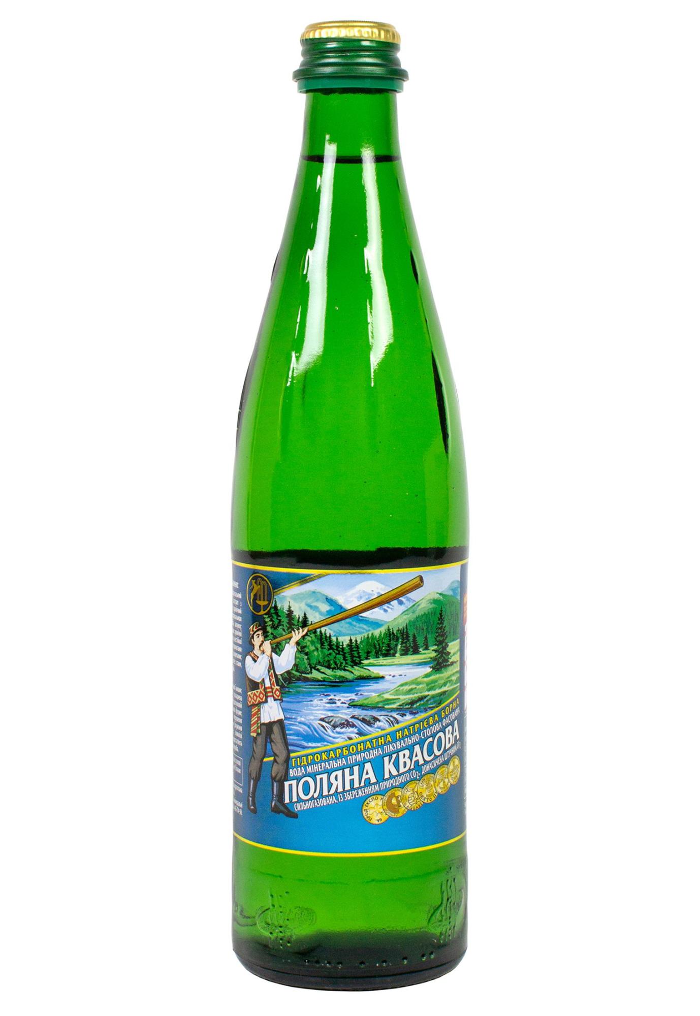 Вода мінеральна сильногазована «ПОЛЯНА КВАСОВА», 0,5, скло